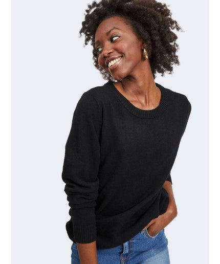 Vila Clothes Black Viscose Sweater