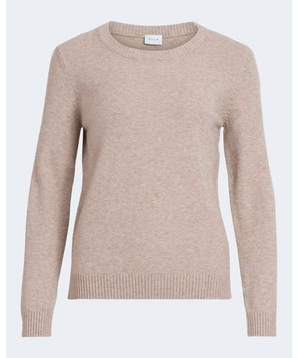 Vila Clothes Beige Viscose Sweater