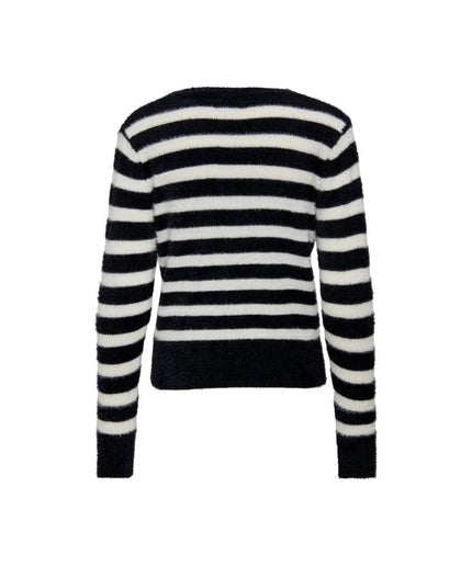 Only Black And White Polyester Sweater