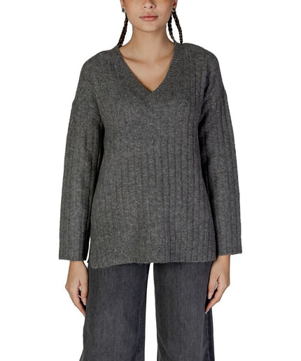 Vila Clothes Gray Acrylic Sweater