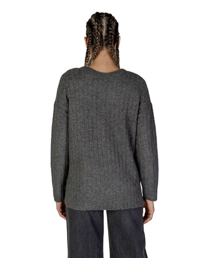 Vila Clothes Gray Acrylic Sweater