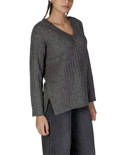 Vila Clothes Gray Acrylic Sweater