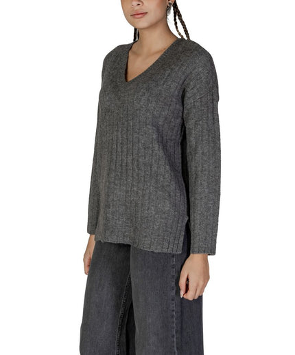 Vila Clothes Gray Acrylic Sweater