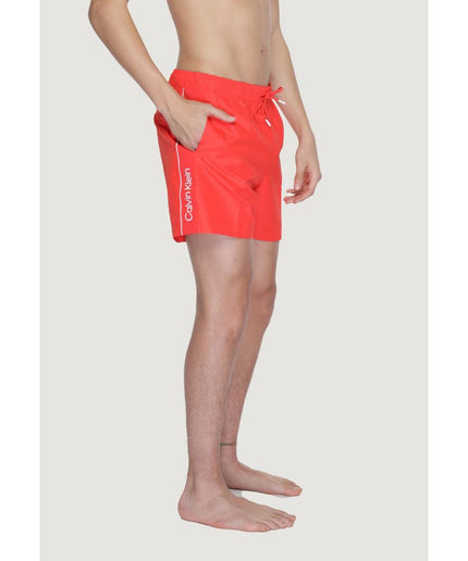 Calvin Klein Red Recycled Polyester Swimwear