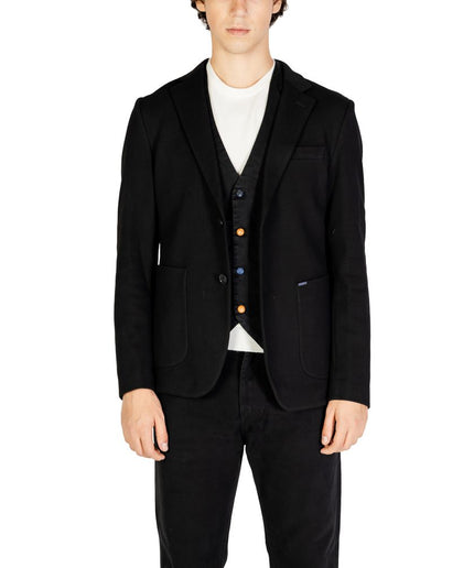 Gianni Lupo Black Cotton Blazer