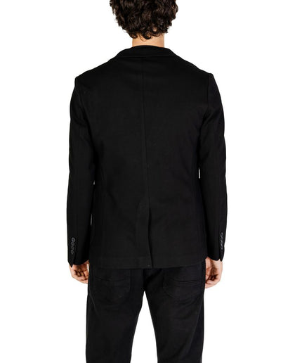 Gianni Lupo Black Cotton Blazer