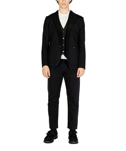 Gianni Lupo Black Cotton Blazer