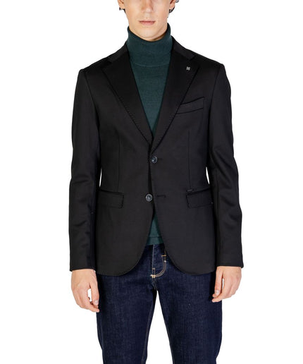 Gianni Lupo Black Polyester Blazer