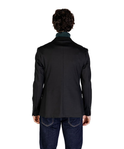 Gianni Lupo Black Polyester Blazer