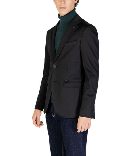 Gianni Lupo Black Polyester Blazer