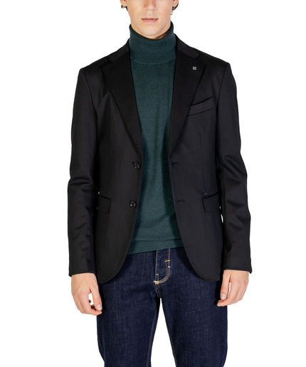 Gianni Lupo Black Polyester Blazer