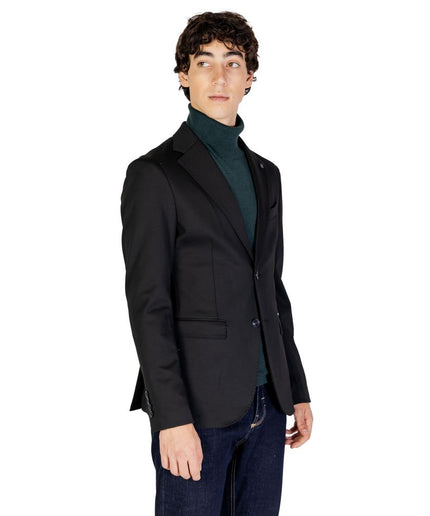 Gianni Lupo Black Polyester Blazer