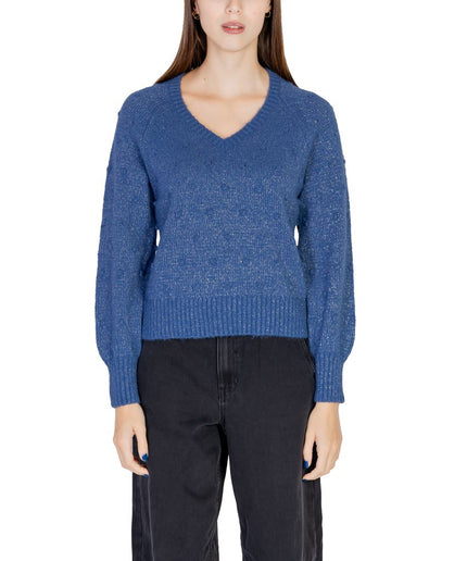 Vila Clothes Blue Polyester Sweater