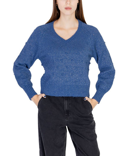 Vila Clothes Blue Polyester Sweater