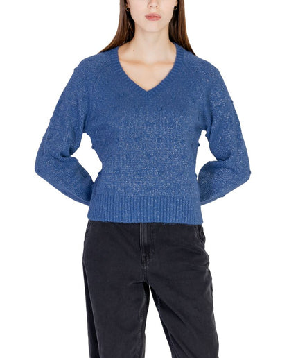 Vila Clothes Blue Polyester Sweater