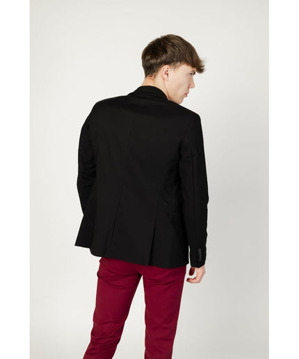 Gianni Lupo Black Cotton Blazer