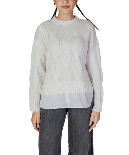 Jacqueline De Yong White Recycled Polyester Sweater