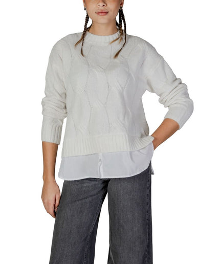 Jacqueline De Yong White Recycled Polyester Sweater