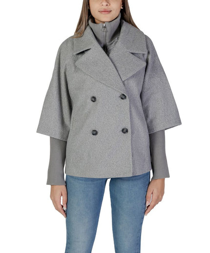 Jacqueline De Yong Gray Polyester Jackets & Coat