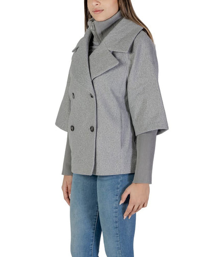 Jacqueline De Yong Gray Polyester Jackets & Coat