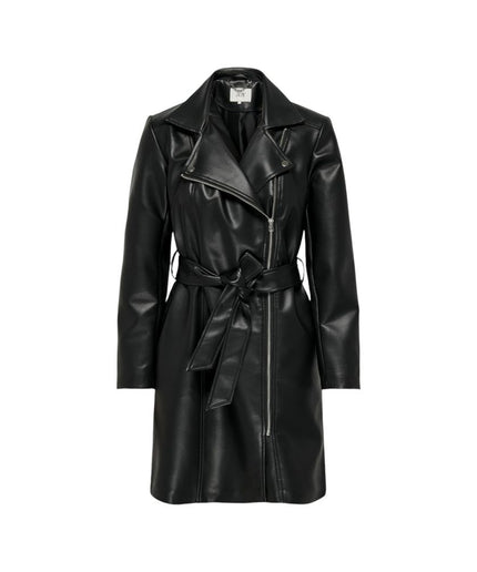 Jacqueline De Yong Black Polyethylene Jackets & Coat