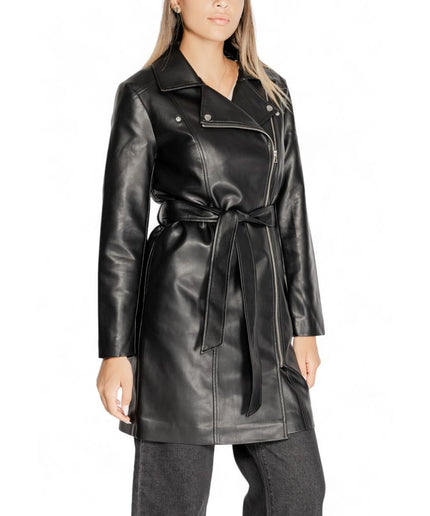 Jacqueline De Yong Black Polyethylene Jackets & Coat