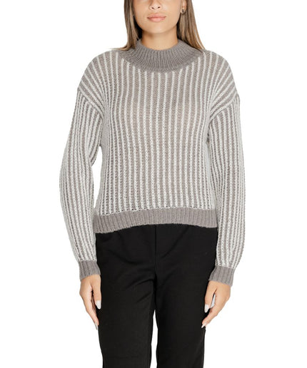 Jacqueline De Yong Gray Polyester Sweater