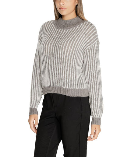 Jacqueline De Yong Gray Polyester Sweater