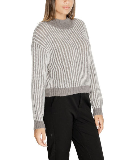 Jacqueline De Yong Gray Polyester Sweater