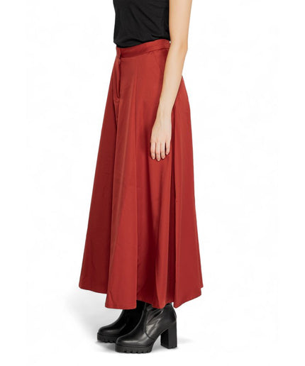 Vero Moda Red Polyester Skirt