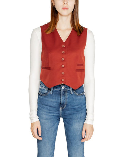 Vero Moda Red Polyester Vest