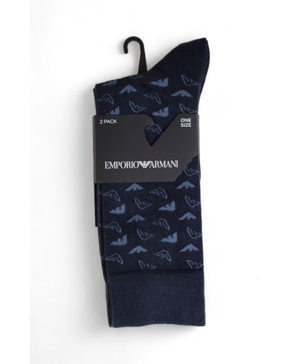 Emporio Armani Underwear Blue Cotton Sock