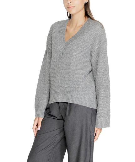 Jacqueline De Yong Gray Polyester Sweater