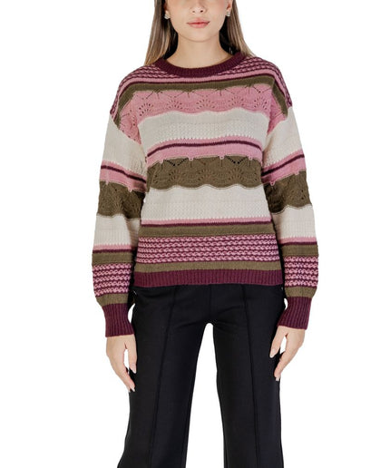 ICHI Multicolor Recycled Polyester Sweater