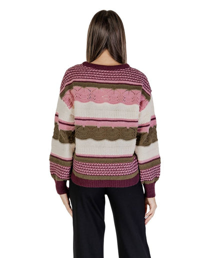 ICHI Multicolor Recycled Polyester Sweater