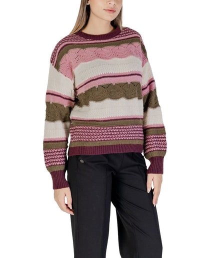 ICHI Multicolor Recycled Polyester Sweater