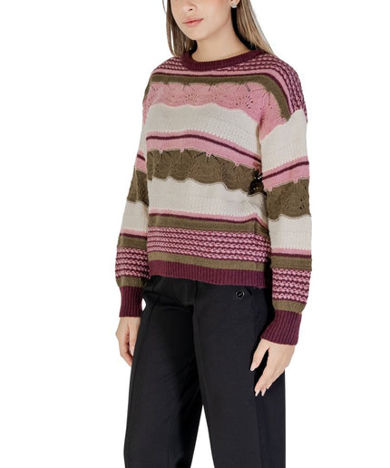 ICHI Multicolor Recycled Polyester Sweater