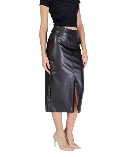 ICHI Black Polyester Skirt