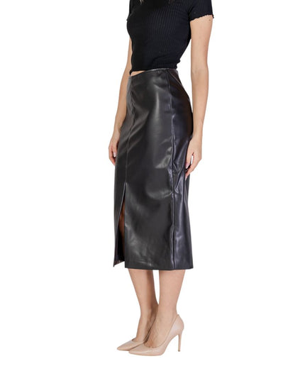 ICHI Black Polyester Skirt