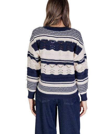 ICHI Blue Recycled Polyester Sweater