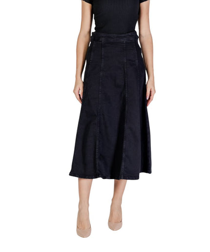 ICHI Black Cotton Skirt