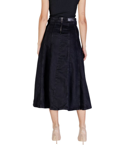 ICHI Black Cotton Skirt