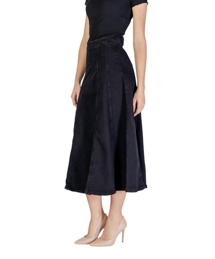 ICHI Black Cotton Skirt