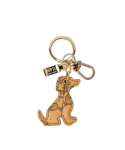 Alviero Martini Prima Classe Beige Leather Keychain