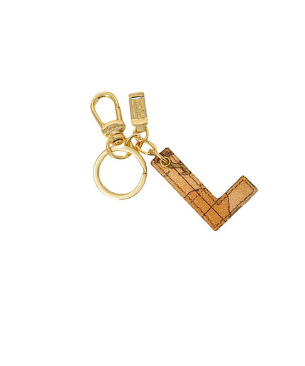 Alviero Martini Prima Classe Beige Leather Keychain