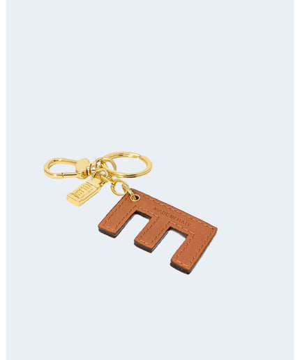 Alviero Martini Prima Classe Beige Leather Keychain