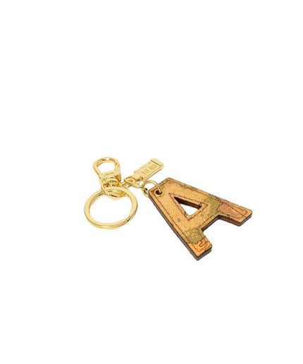 Alviero Martini Prima Classe Beige Leather Keychain