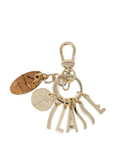 Alviero Martini Prima Classe Brown Metal Keychain