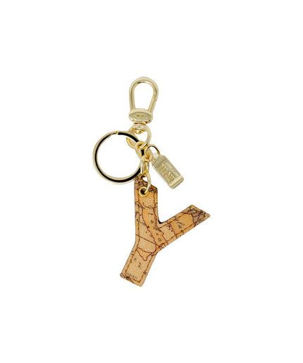 Alviero Martini Prima Classe Beige Synthetic Leather Keychain