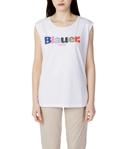 Blauer White Cotton Tops & T-Shirt